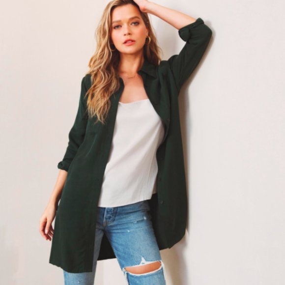 NWT Kasey Shirt Dress Green Size 2 - Picture 4 of 4